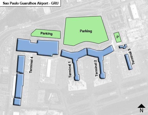 Σάο Πάολο guarulhos international airport terminal χάρτης