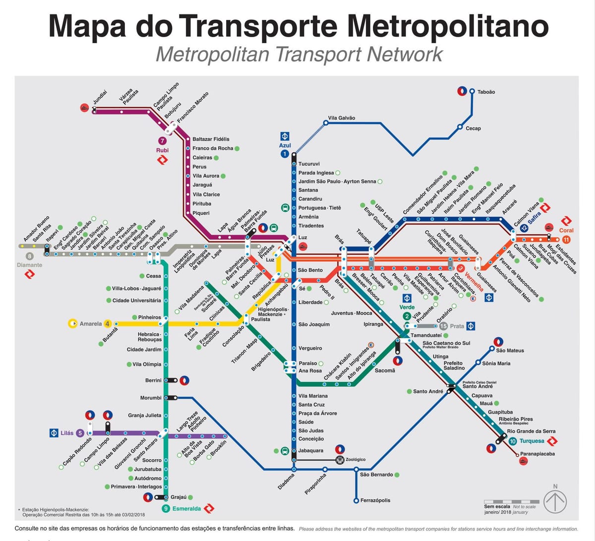 Σάο Πάολο μεταφορών χάρτης